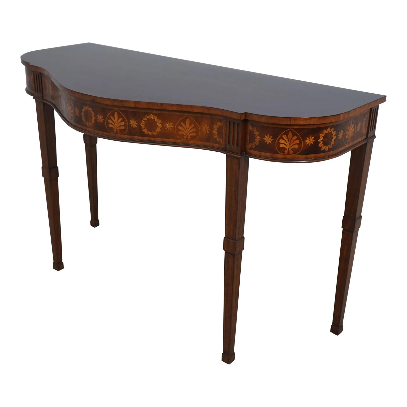 Maitland Smith Sheraton Style Inlaid Mahogany Console Table 54" (1 of 10)