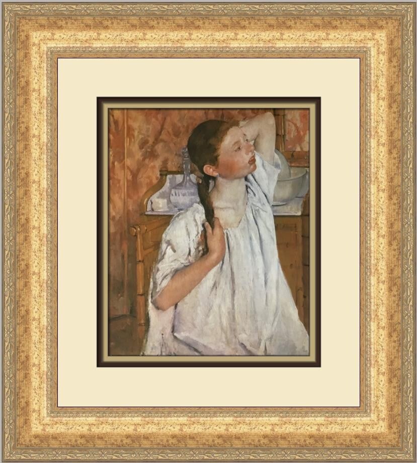 Mary Cassatt Girl Arranging Her Hair Custom Framed Print 1986 (1 of 2)