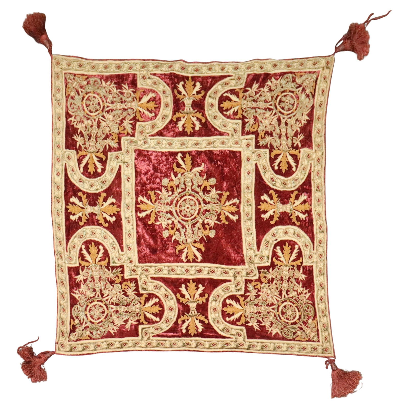 Vintage Russian Velvet Embroidered Textile with Baroque Design (1 of 7)