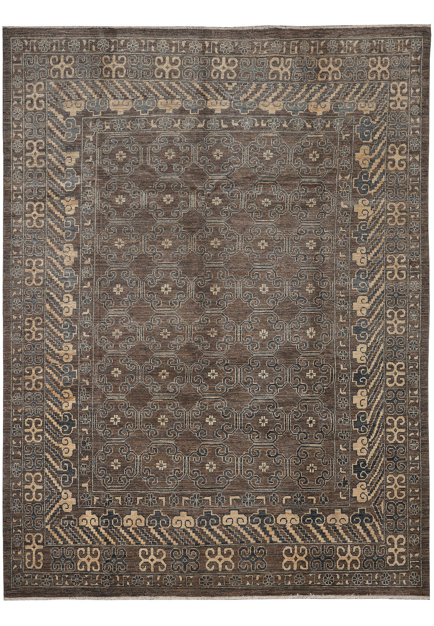9 x 11.9 Natural Wool Hand Knotted Zigler Transitional Area Rug (1 of 11)