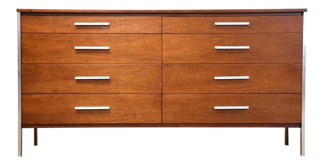 Mid Century Modern Paul McCobb Walnut Dresser with Aluminum Accents (1 of 9)