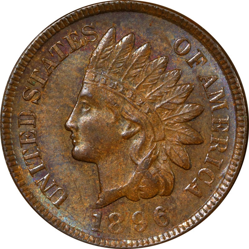 1896 Indian Cent Copper Coin Circulated Uncertified (1 of 2)