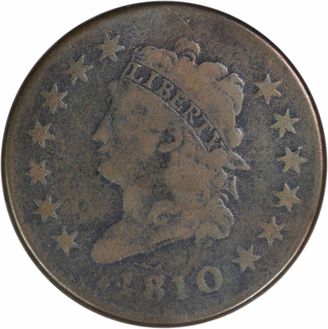 1810 Classic Head Large Cent Copper Coin VG Grade Uncertified (1 of 2)