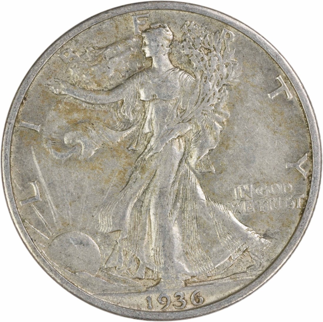 San Francisco Mint 1936 Liberty Walking Half Dollar 90 Percent Silver EF Grade (1 of 2)