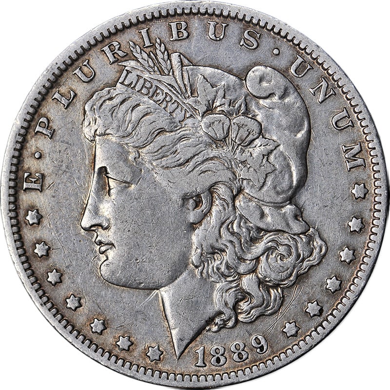 1889-O Morgan Silver Dollar VAM 1A2 with 'E' Reverse XF Details (1 of 2)
