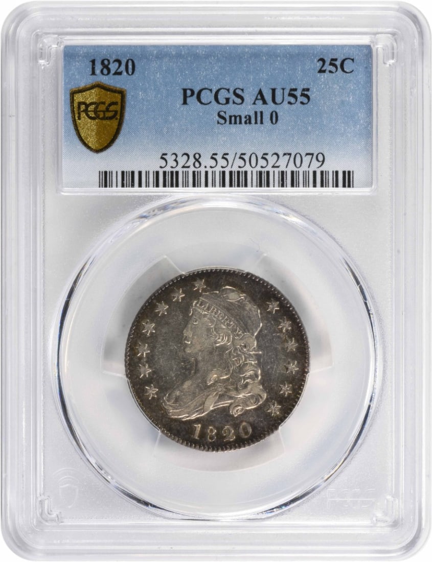 1820 Capped Bust Silver Quarter AU55 PCGS Philadelphia Mint (1 of 4)