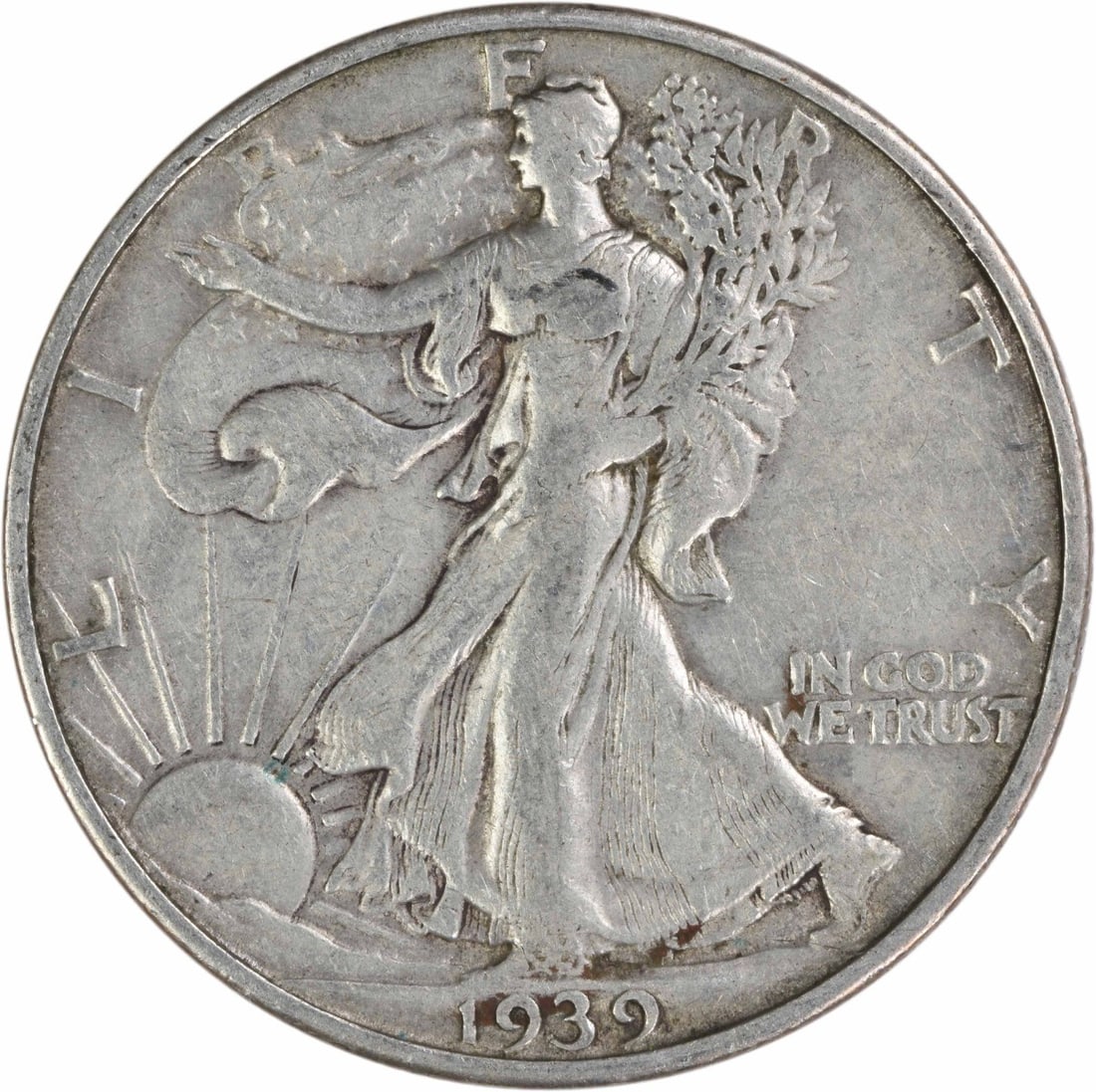 1939 San Francisco Liberty Walking Half Dollar 90 Percent Silver EF Uncertified: 1939 San Francisco Liberty Walking Half Dollar 90 Percent Silver EF Uncertified This 1939-S Walking Liberty Half Dollar features a classic design by Adolph Alexander Weinman and was minted in San Fran