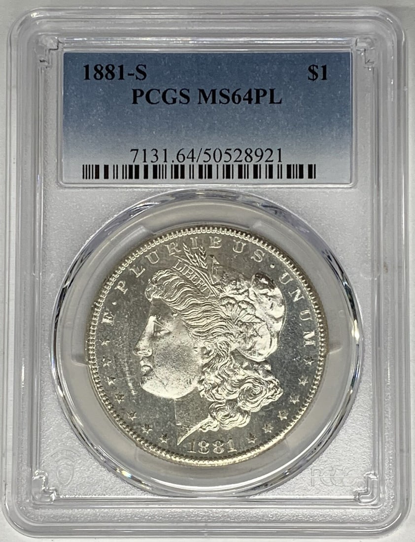 Proof-Like 1881-S Morgan Dollar PCGS Graded MS64 Silver US Coin (1 of 2)