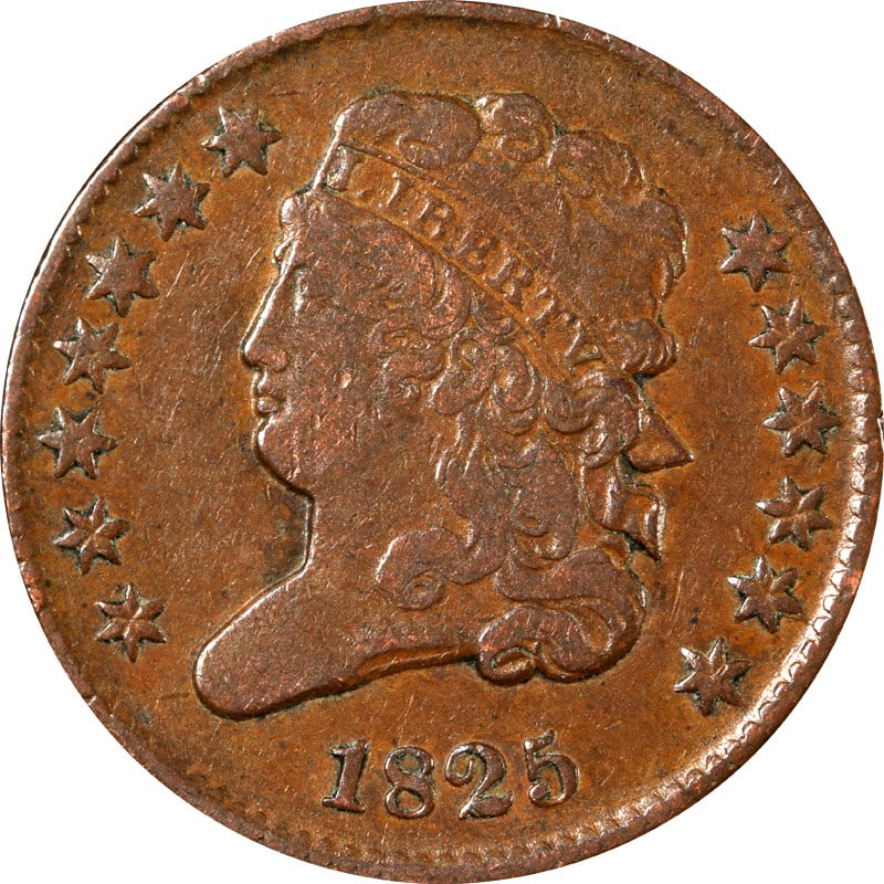 1825 United States Copper Classic Head Half Cent Coin (1 of 2)