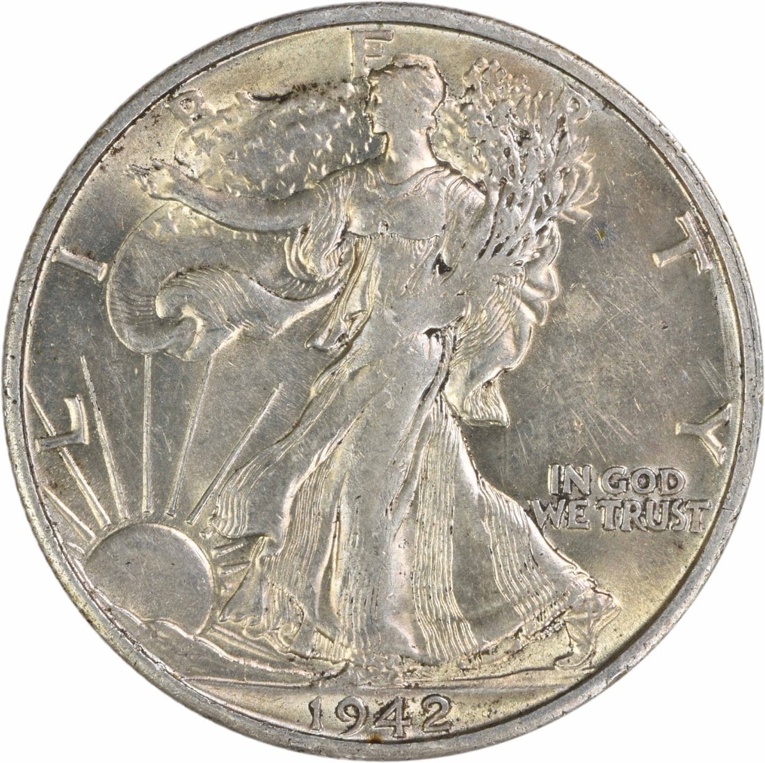 1942 San Francisco Liberty Walking 50C Silver Half Dollar AU Grade Uncertified (1 of 2)