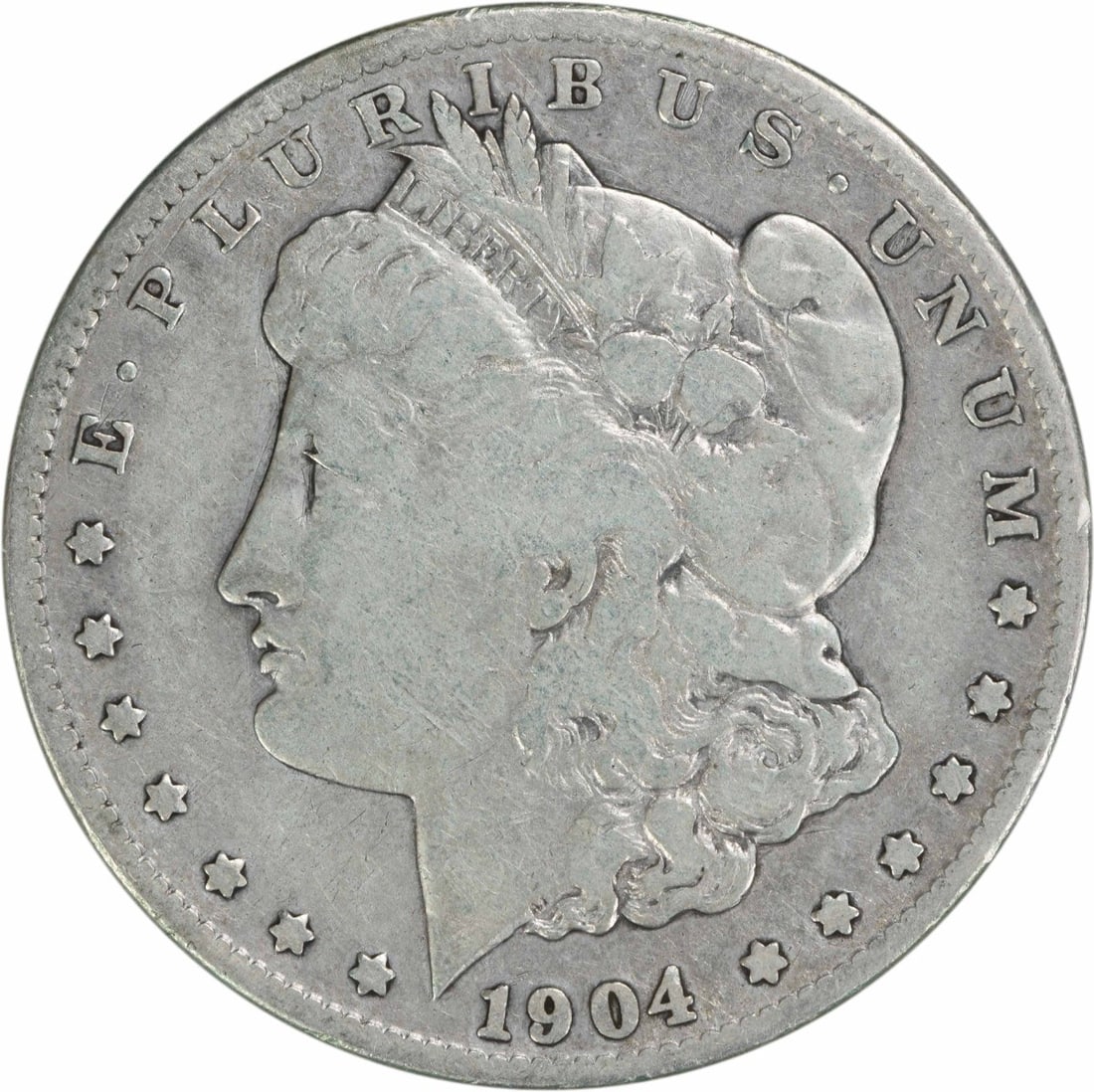 1904-S Morgan Silver Dollar 90% Silver Uncertified Coin: 1904-S Morgan Silver Dollar 90% Silver Uncertified Coin The 1904-S Morgan Silver Dollar is a remarkable piece of numismatic history, featuring a classic design by George T. Morgan. This particular coi