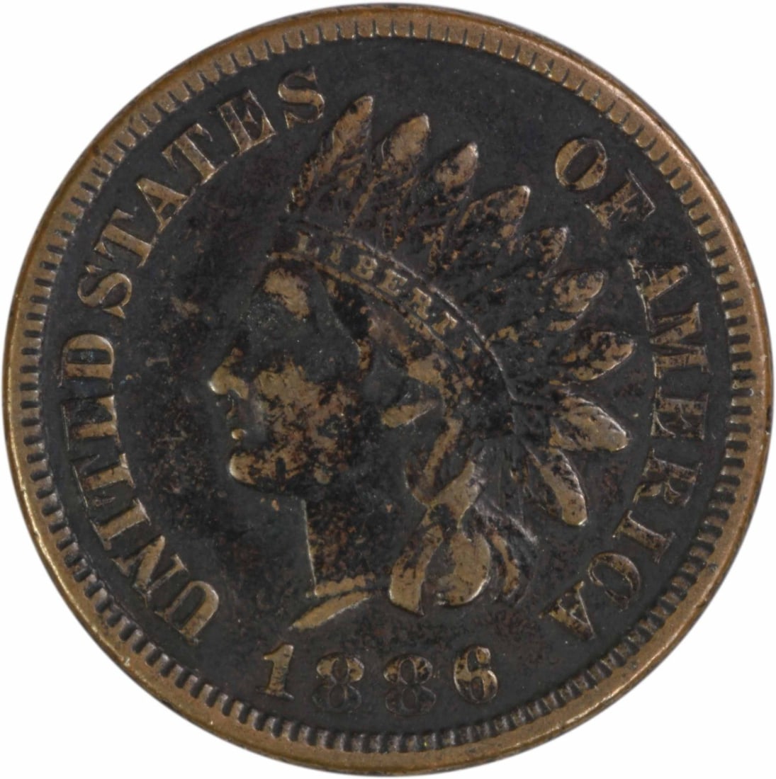 1886 Indian Head Small Cent VF Grade Uncertified Philadelphia Issue (1 of 2)