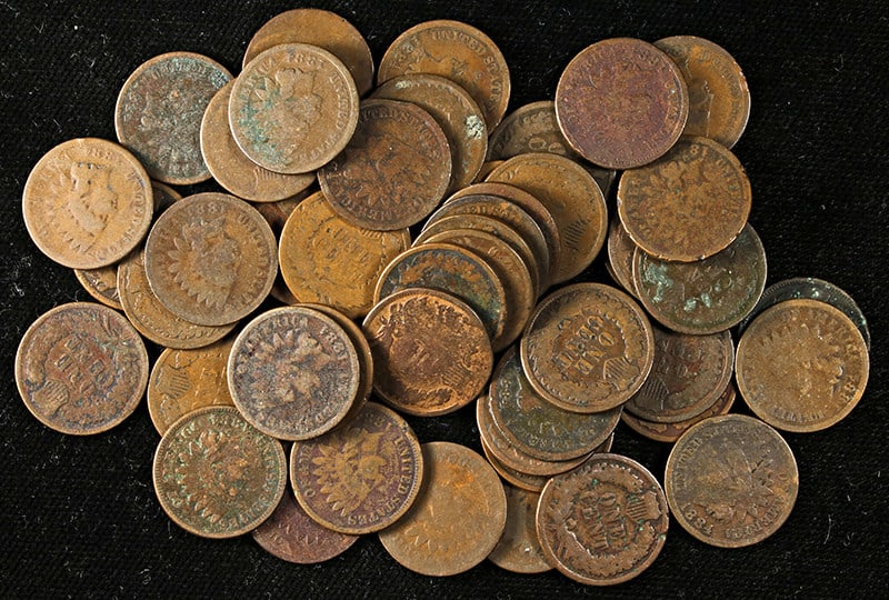 Bulk Lot of 50 Damaged 1884 Indian Head Copper Cents (1 of 1)