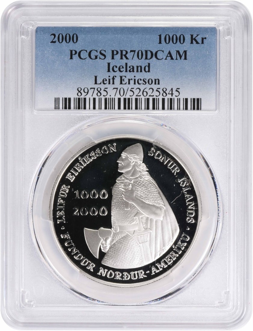 2000 Iceland 1000 K Kronur Commemorative Silver Coin PR70DCAM PCGS (1 of 2)