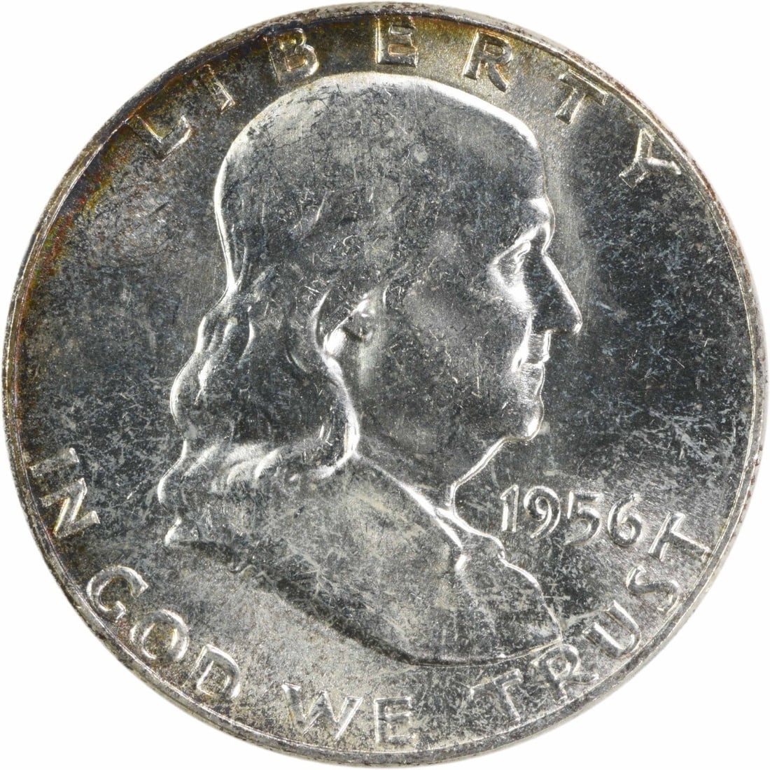 1956 Franklin Half Dollar Silver Choice BU Uncertified US Coin (1 of 2)