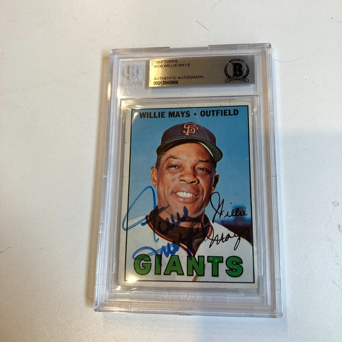 1967 Topps Willie Mays #200 Signed Baseball Card BGS Authenticated (1 of 3)