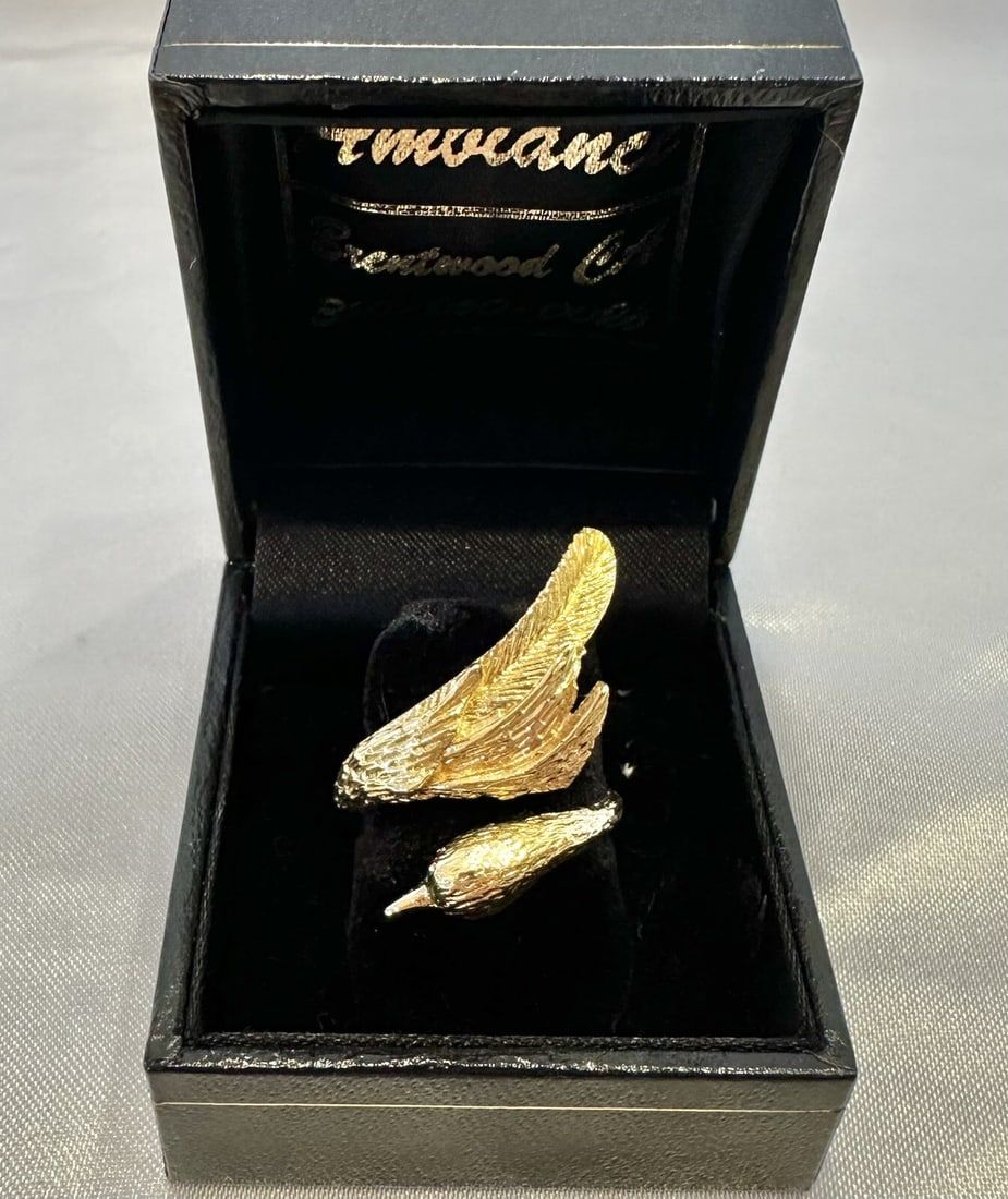 Magnificent Greek 18K Yellow Gold Ruby Swan Ring (1 of 6)