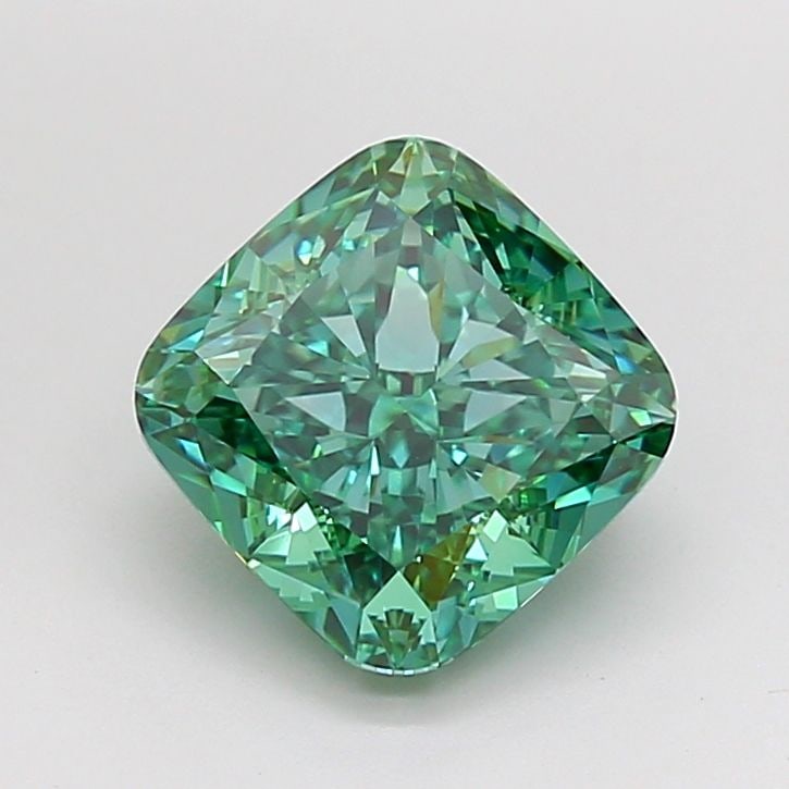 Loose Diamond - CUSHION MODIFIED 3.53ct Fancy Vivid Green VVS2 (1 of 1)
