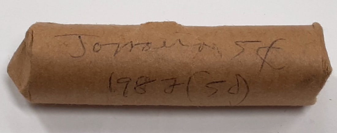 Roll of 50 Uncirculated 1982 Jamaica 5 Cent Crocodile KM46 Coins in Wrapper (1 of 3)