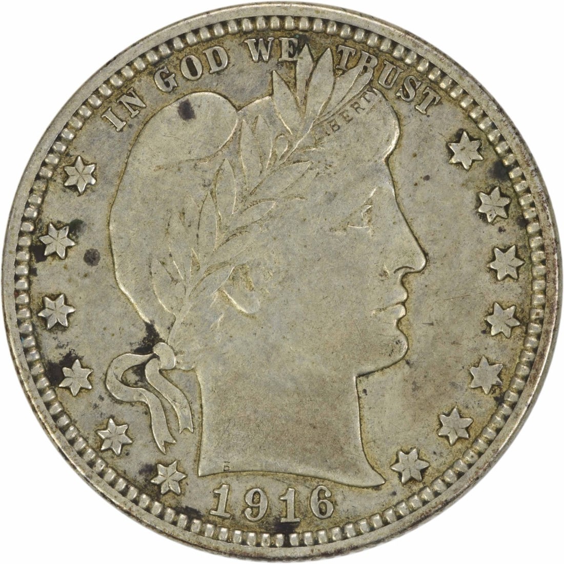 1916-D Barber Silver Quarter 25C EF Uncertified Coin: 1916-D Barber Silver Quarter 25C EF Uncertified Coin This 1916-D Barber Silver Quarter is a classic piece of American numismatic history. Struck in Denver, this coin features the iconic Barber design 