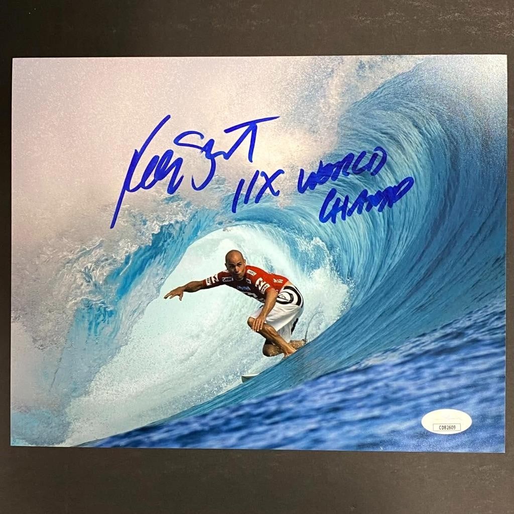 Kelly Slater autographed 8x10 surfing photo with JSA authentication (1 of 3)
