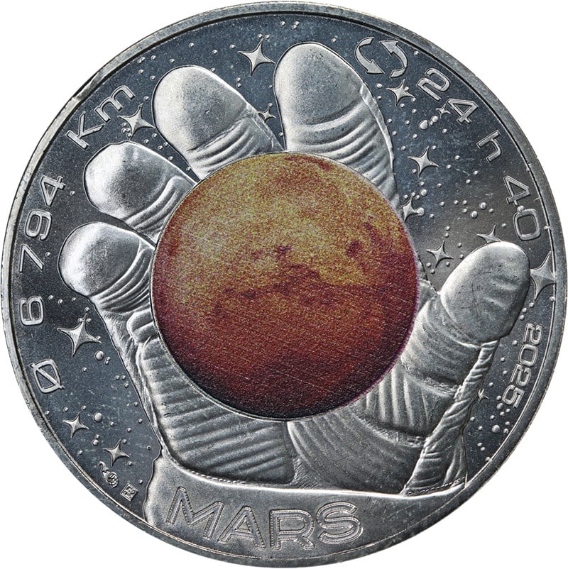 2025 Silver 10 Euro Mars Space Odyssey Color Coin 13g France in OGP (1 of 3)