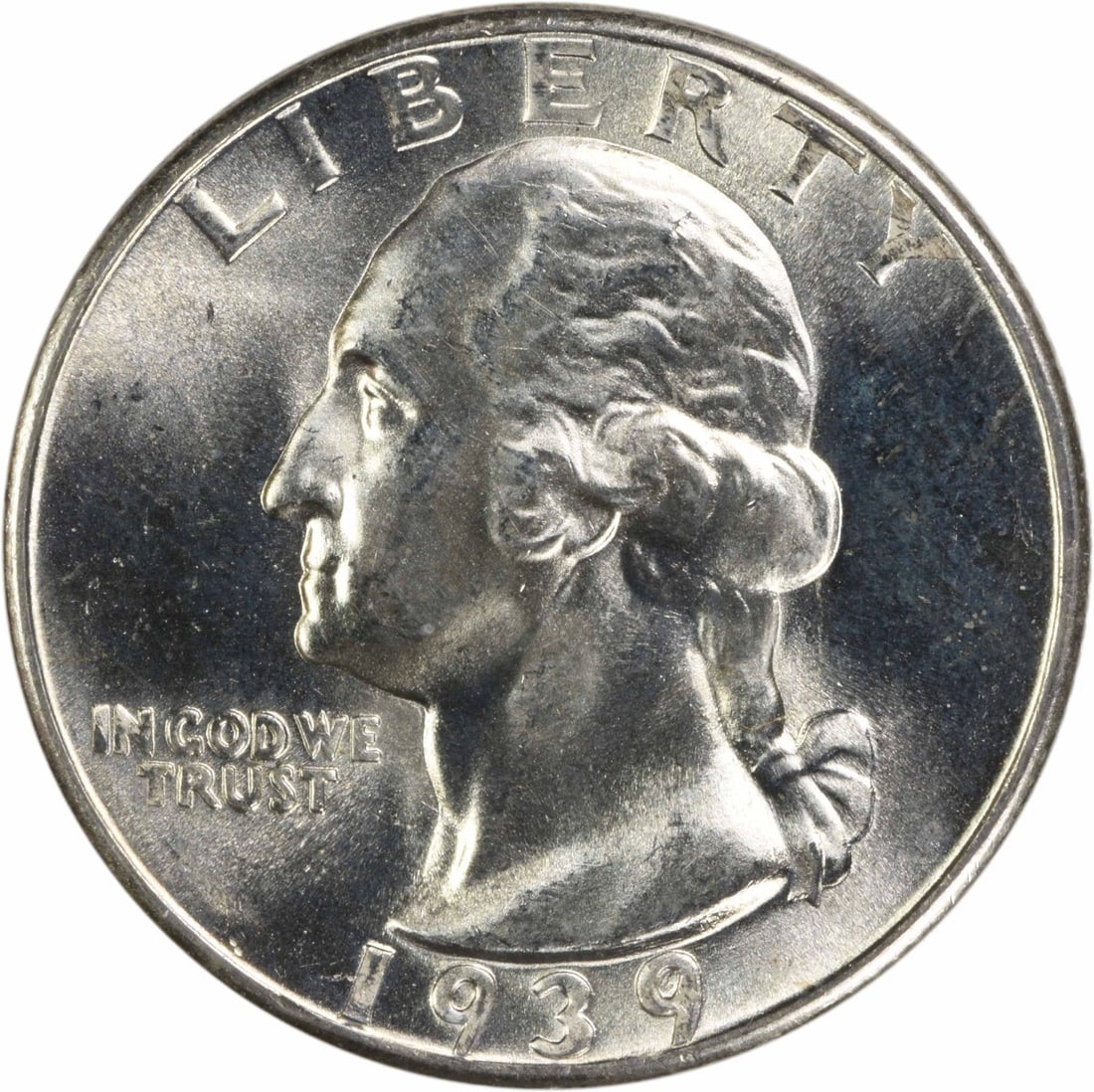 Uncirculated 1939-D Silver 25C Washington Quarter Choice BU Uncertified (1 of 2)