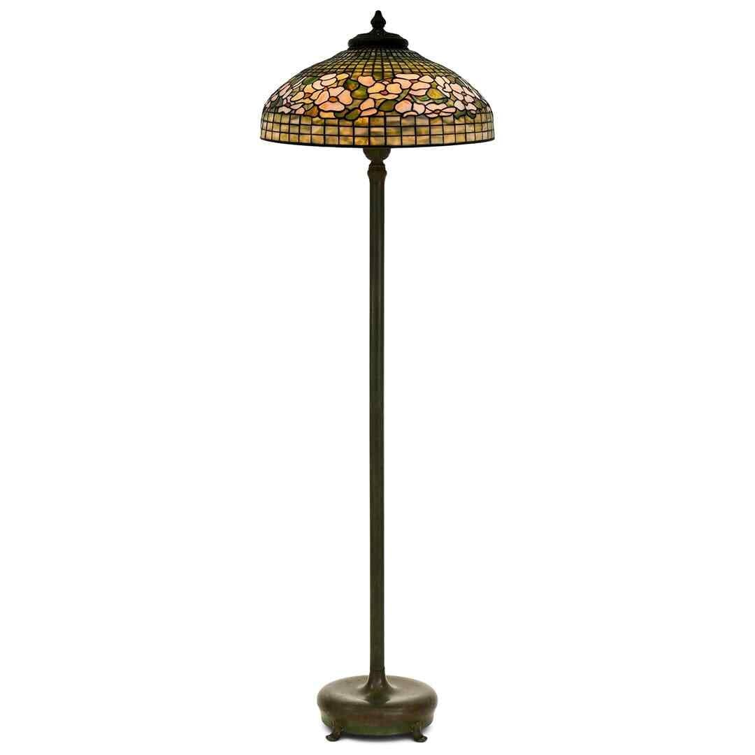 Antique Tiffany Studios Banded Dogwood Floor Lamp 1910 Art Nouveau (1 of 5)