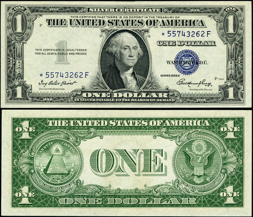 1935-E $1 Silver Certificate FR. 1614* Choice CU+ Star Note (1 of 3)
