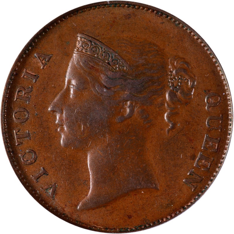 1845 Straits Settlements Cent Certified by ICG EF45 East India Company (1 of 4)