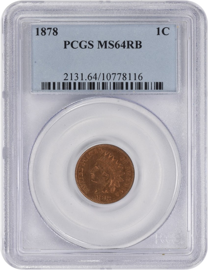 Indian Head Small Cent 1878 PCGS MS64RB Philadelphia Mint (1 of 4)