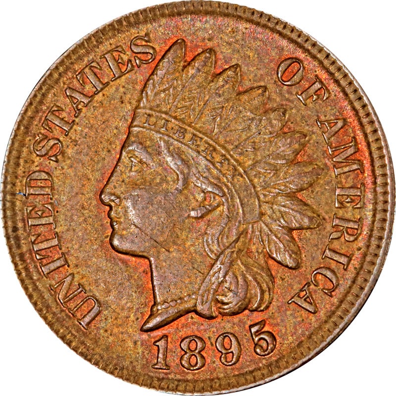 Copper 1895 Indian Head Cent Coin Choice Grade (1 of 2)