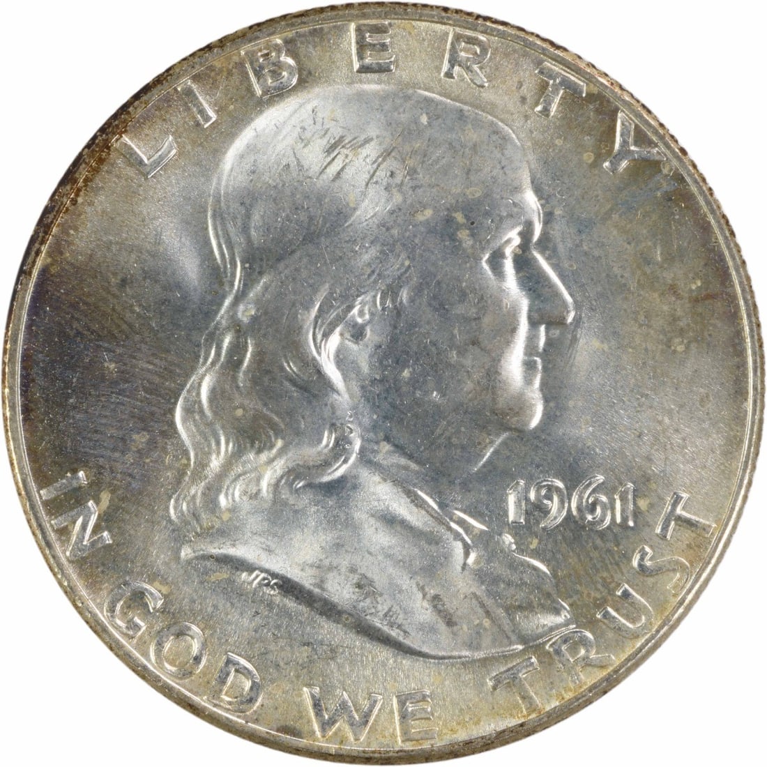 Choice BU 1961-D Silver 50C Franklin Half Dollar Uncertified (1 of 2)