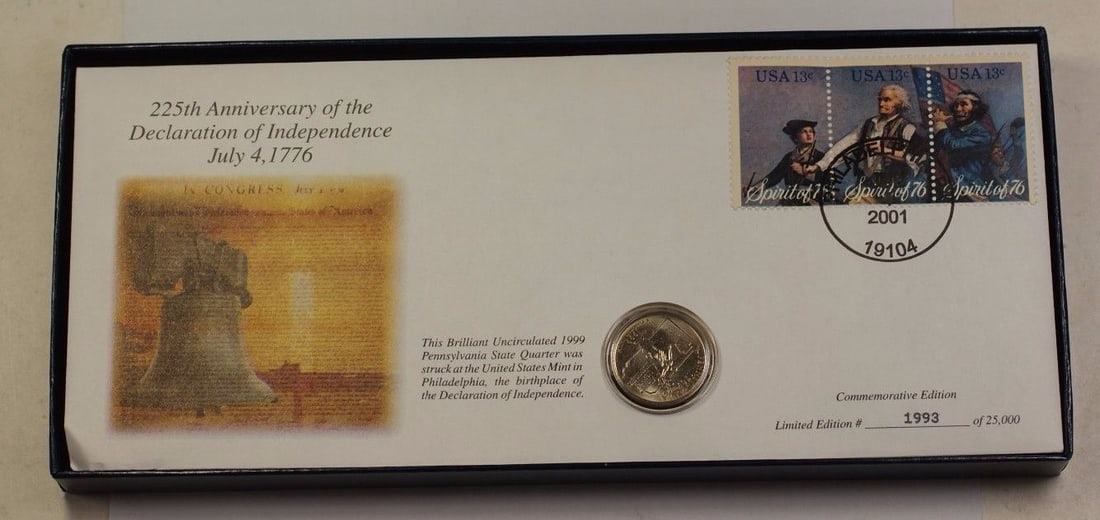 First Day Cover 7/4/2001 Commemorating 225 Years Since Declaration of Independence (1 of 4)