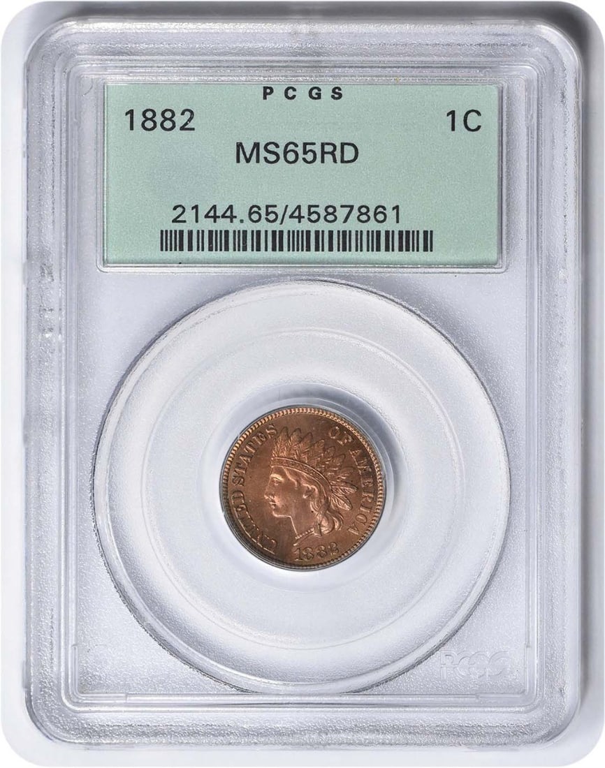 1882 Indian Head Cent MS65RD Copper Certified PCGS (1 of 4)