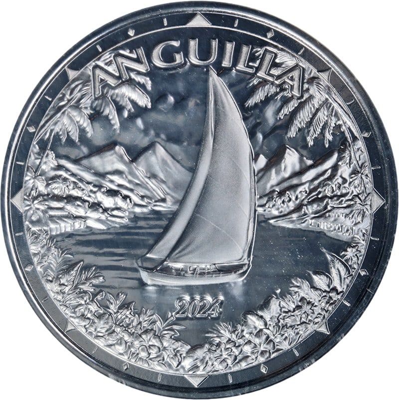 2024 Anguilla Silver $2 1oz Regatta Sailing Ship Coin in Original Packaging with COA (1 of 2)