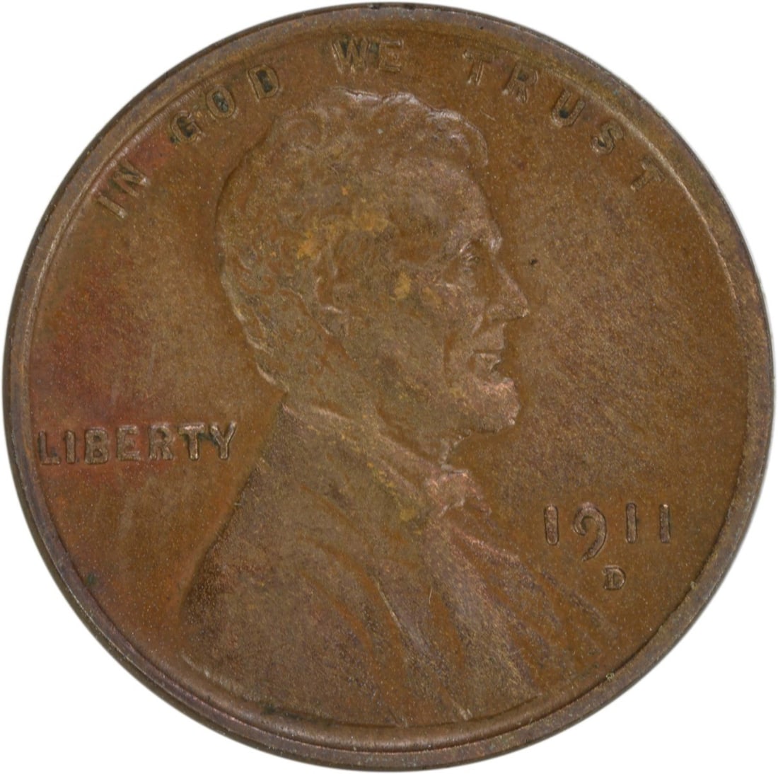 1911-D Lincoln Wheat Cent EF Uncertified Copper Coin (1 of 2)