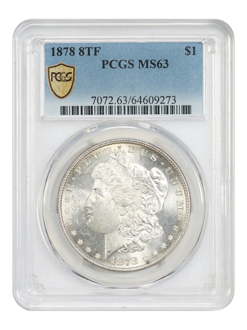 PCGS MS63 1878 8 Tailfeather Dollar First Year Philadelphia Issue (1 of 5)