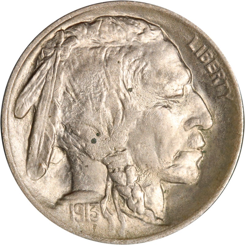 1913 Philadelphia Buffalo Nickel Type 2 Circulated United States Coin (1 of 2)