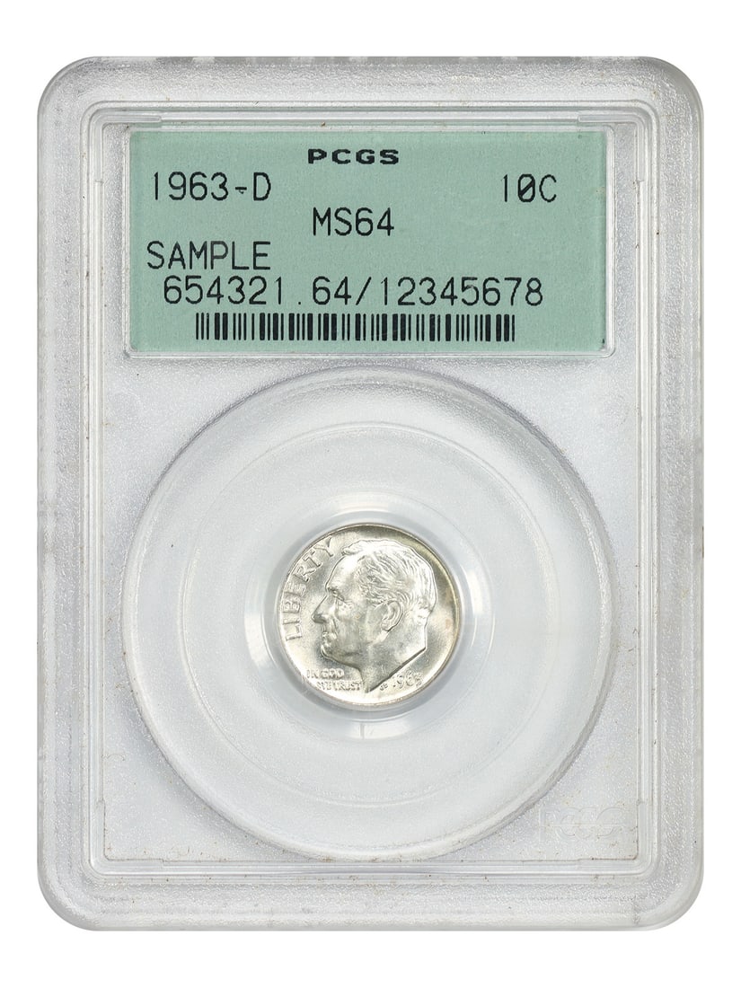 PCGS Sample 1963-D Roosevelt Dime MS64 OGH Holder (1 of 4)