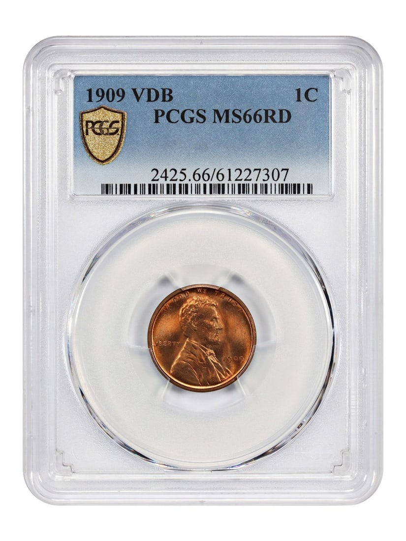 PCGS MS66RD 1909 Lincoln Wheat Cent VDB Reverse Uncirculated (1 of 4)