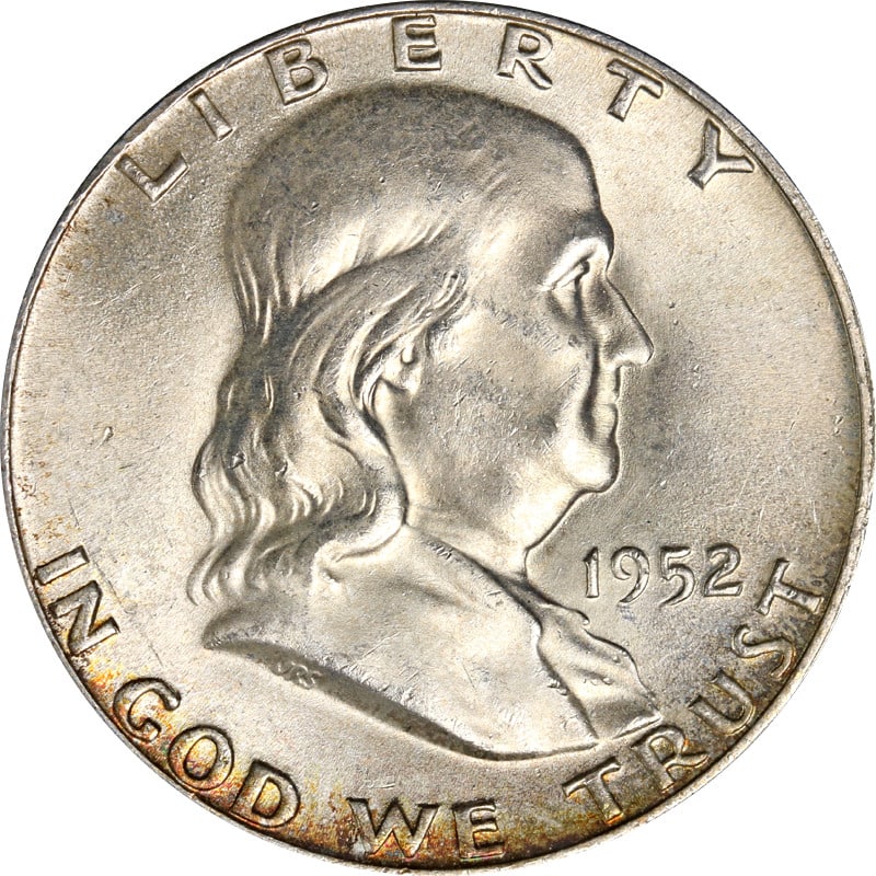1952 Philadelphia Silver Franklin Half Dollar United States (1 of 2)