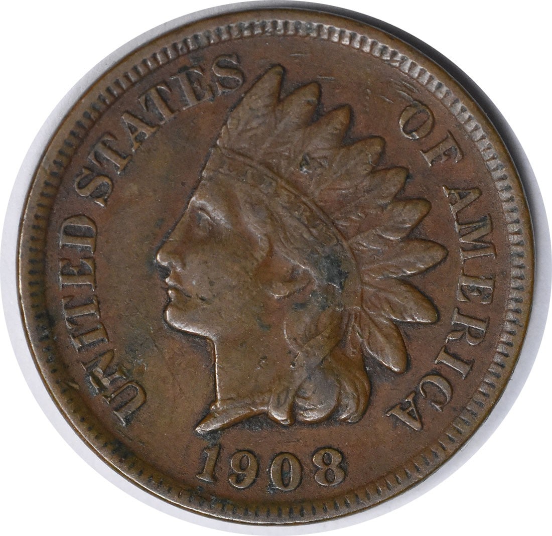 1908-S Indian Head Cent VF Uncertified Copper Coin (1 of 2)