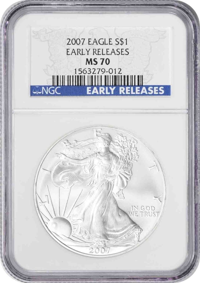 2007 American Silver Eagle Dollar MS70 NGC Early Releases (1 of 2)