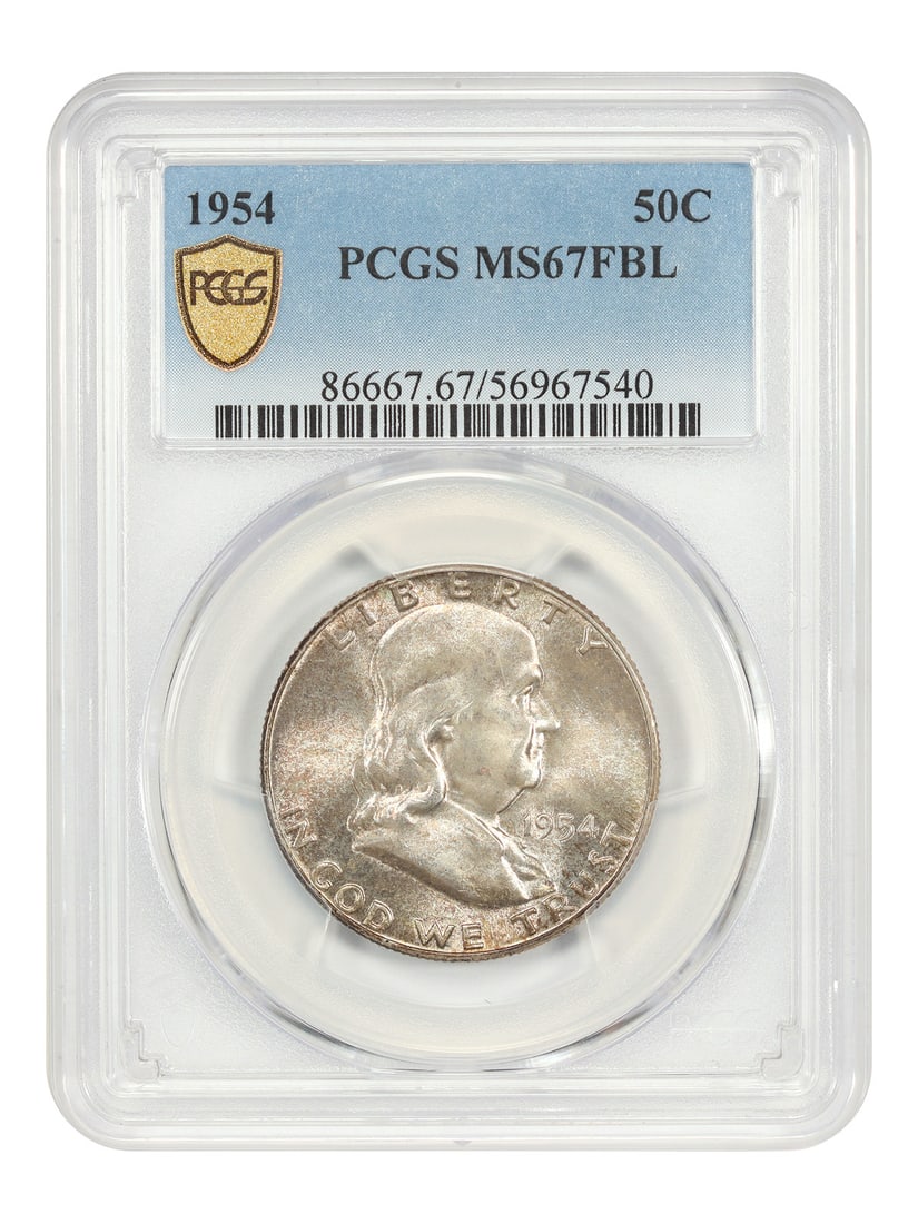 1954 Franklin Half Dollar PCGS MS67 FBL Certified Coin (1 of 4)