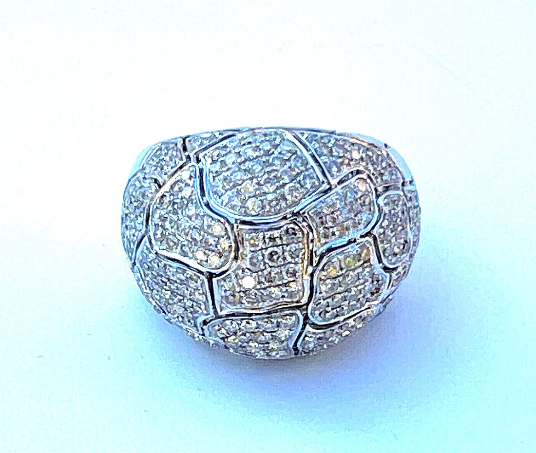 French 18K White Gold Diamond Ring 2.59 ct Size 6.5 (1 of 13)