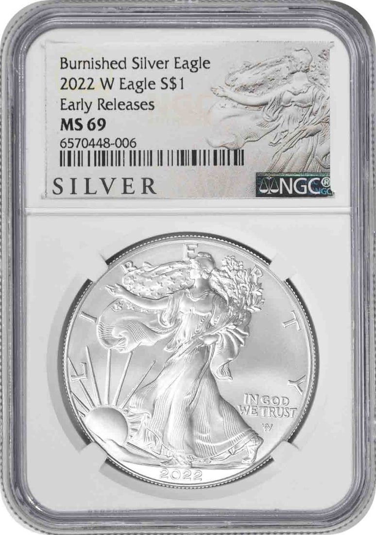 2022 American Eagle Silver Dollar MS69 NGC Early Releases West Point Mint (1 of 2)