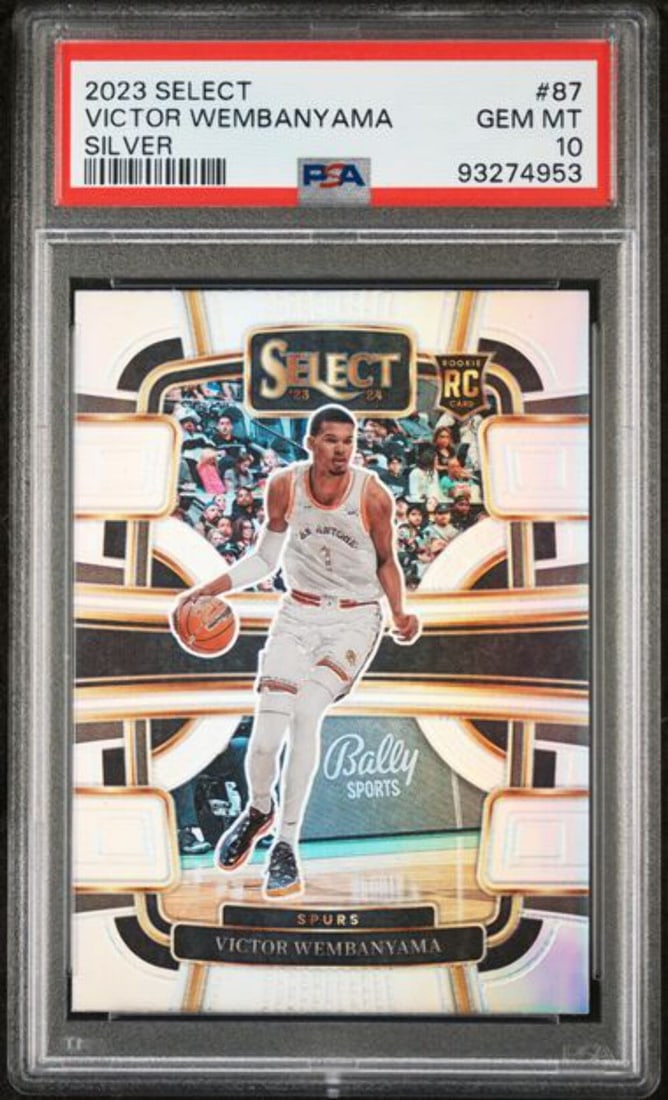 PSA 10 Victor Wembanyama 2023 Panini Select Silver Rookie Card #87 (1 of 2)