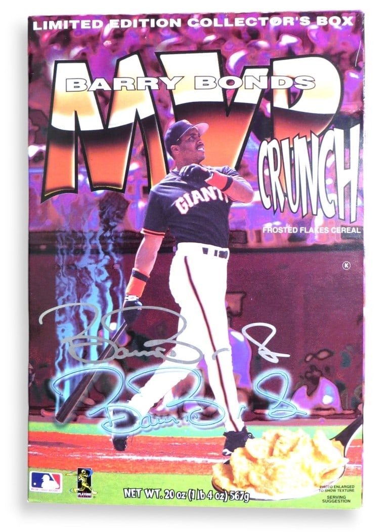 Barry Bonds MVP Crunch Autographed Cereal Box Authenticated by JSA Giants (1 of 4)