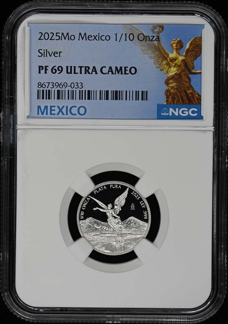 2025 Mexico 1/10 Onza Libertad Silver NGC PF69UC Low Mintage 1500 (1 of 2)
